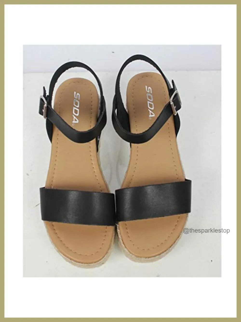 Open Toe Buckle Ankle Strap Espadrilles Flatform Wedge Casual Sandals